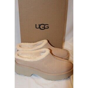 UGG WOMEN'S SUEDE COZY SHEARLING LINED CLOGS NIB SZ 12 DRI SAND